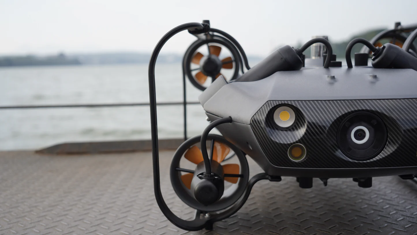 Underwater ROV operating below the surface